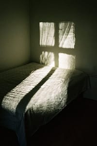 slant light from 4-pane window