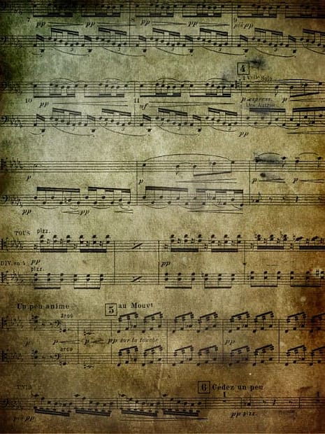 stained music paper